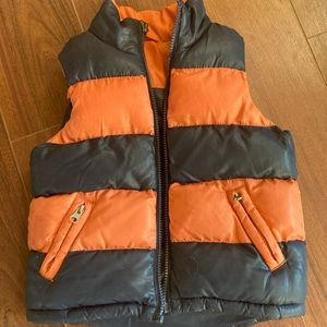 3T Boys Reversible Puffer Vest, Orange/ Navy